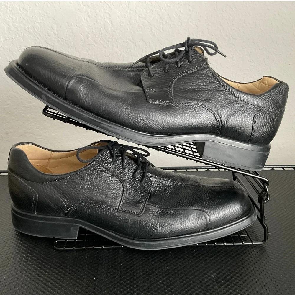 Belvedere Studio Bay Bridge Mens Black Leather Bicycle Toe Dress Shoes 13D